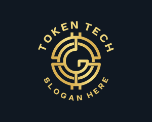 Token - Golden Digital Currency Letter G logo design