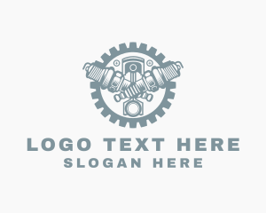 Exhaust Pipe - Mechanical Piston Garage logo design