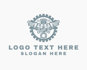 Spark Plug - Mechanical Piston Garage logo design