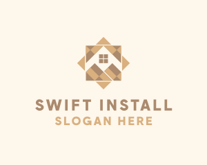 Installation - House Wooden Floor logo design