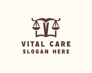 Judiciary - Law Judicial Scale Book logo design