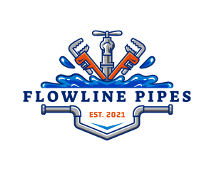 Pipe Wrench Faucet logo design