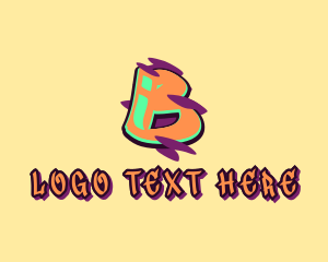 Graffiti Artist - Graffiti Art Letter B logo design