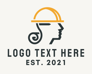 Maintenance Crew - Construction Worker Hardhat logo design