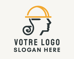 Construction Worker Hardhat Logo