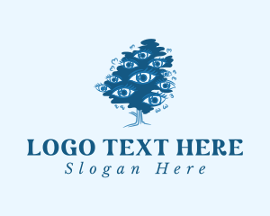 Leaf - Blue Tree Eyes Natural logo design