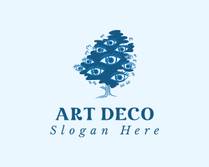 Deco - Blue Tree Eyes Natural logo design