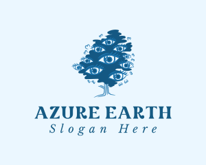 Blue Tree Eyes Natural logo design