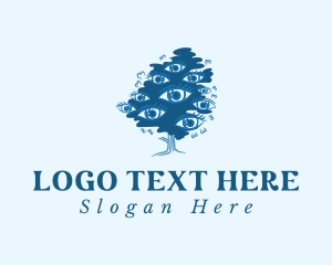 Pattern - Blue Tree Eyes Natural logo design
