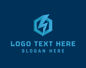 Technician - Blue Power Lightning logo design