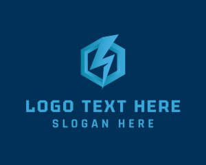 Fast - Blue Power Lightning logo design