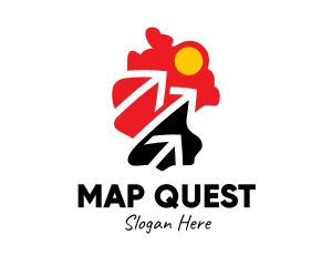 German Arrow Map  logo design