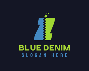 Denim - Blue & Green Zipper logo design