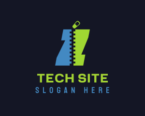 Site - Blue & Green Zipper logo design