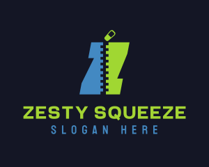 Blue & Green Zipper logo design