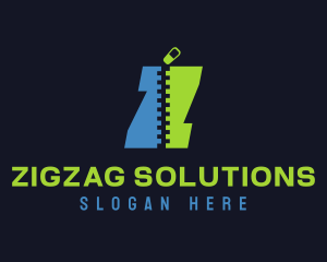 Blue & Green Zipper logo design