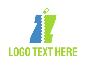 Lettermark Z - Blue & Green Zipper logo design