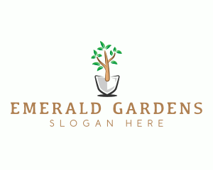 Shovel Plant Gardening logo design