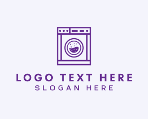 Purple - Washing Machine Laundry Cleaner logo design