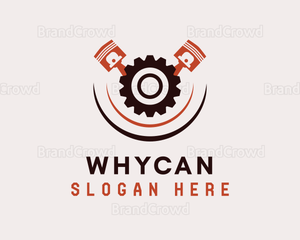 Cogwheel Piston Mechanic Logo