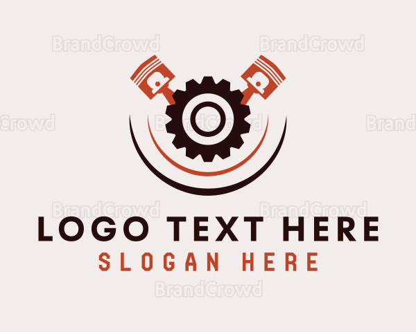 Cogwheel Piston Mechanic Logo