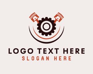 Machine - Cogwheel Piston Mechanic logo design
