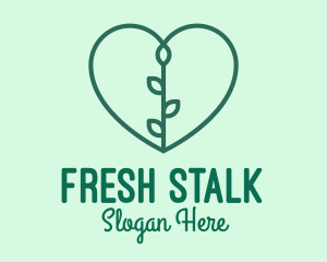 Stalk - Green Heart Plant logo design
