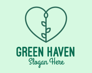 Green Heart Plant logo design