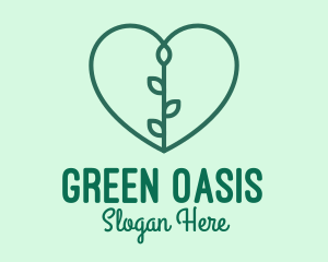 Green Heart Plant logo design