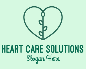 Green Heart Plant logo design