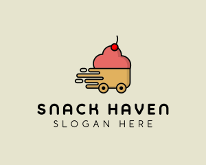 Cupcake Dessert Delivery logo design