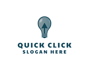 Click - Arrow Light Bulb logo design