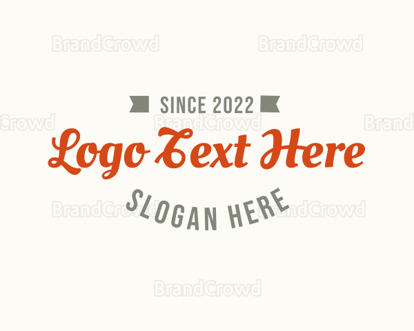 Funky Retro Cursive Logo