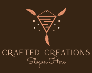 Feather Macrame Decor  logo design