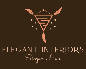 Feather Macrame Decor  logo design