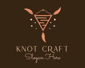 Macrame - Feather Macrame Decor logo design