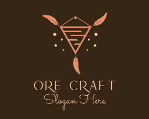 Feather Macrame Decor  logo design