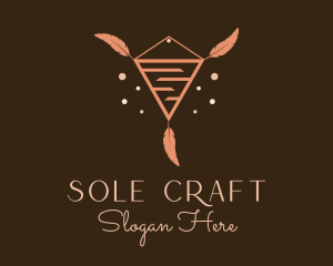 Feather Macrame Decor  logo design