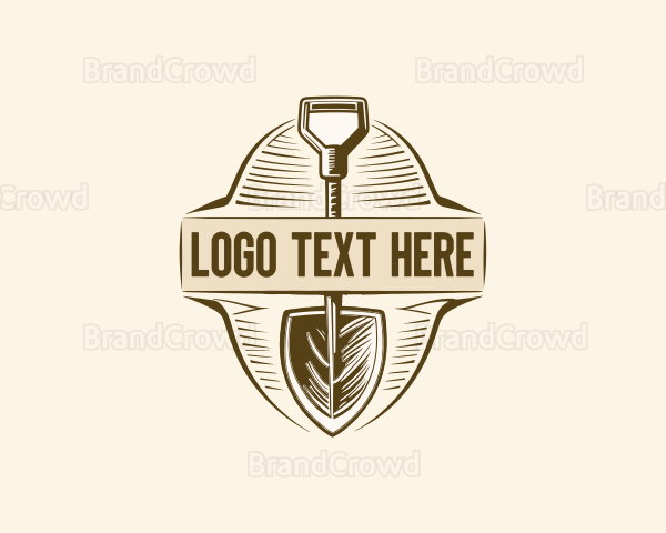 Vintage Gardening Shovel Logo