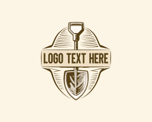 Vintage Gardening Shovel Logo