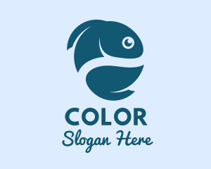 Blue Pet Fish  Logo