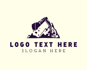 Contractor - Construction Excavator Mountain logo design