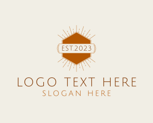 Sun Rays - Retro Hexagon Antique logo design