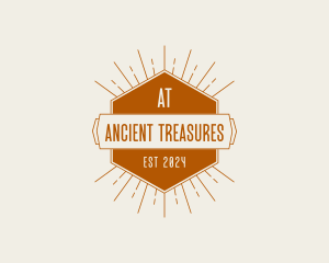 Retro Hexagon Antique logo design