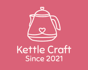Kettle - Heart Kettle Monoline logo design