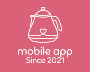 Coffee Shop - Heart Kettle Monoline logo design