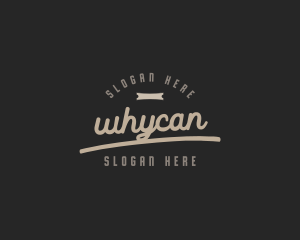 Retro Cursive Banner Logo