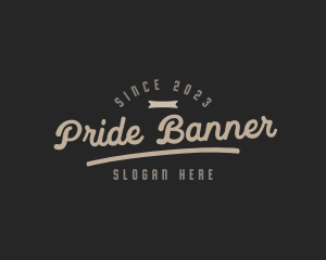 Retro Cursive Banner logo design