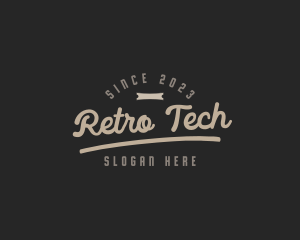 Retro Cursive Banner logo design