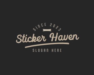 Retro Cursive Banner logo design